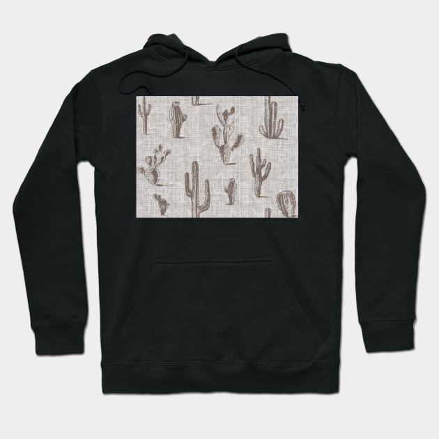 Cacti Canvas - taupe Hoodie by SugarPineDesign